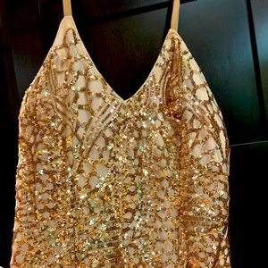 Gold cocktail dress